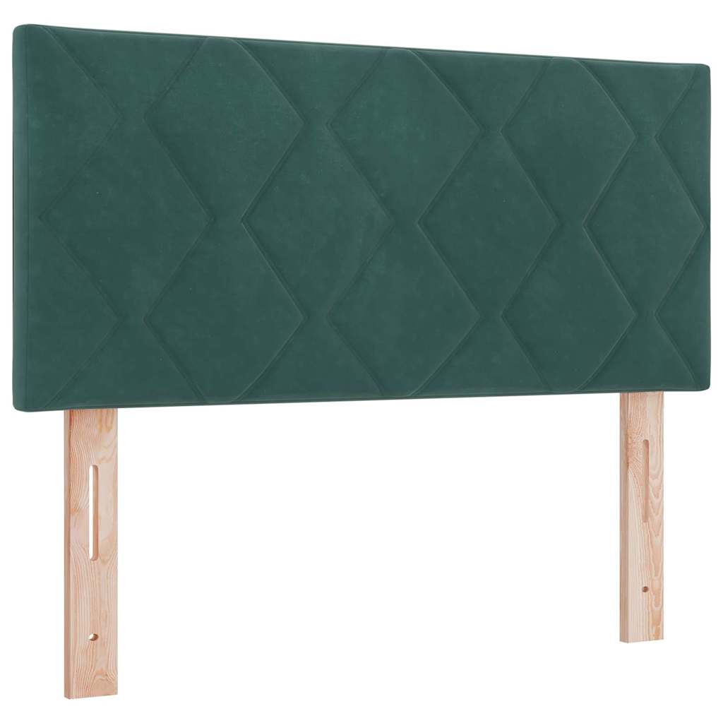 LED Headboard with LED Strip Lights Dark green 90 cm Velvet